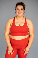 Load image into Gallery viewer, Let&#39;s Get Moving Sports Bra Red FINAL SALE
