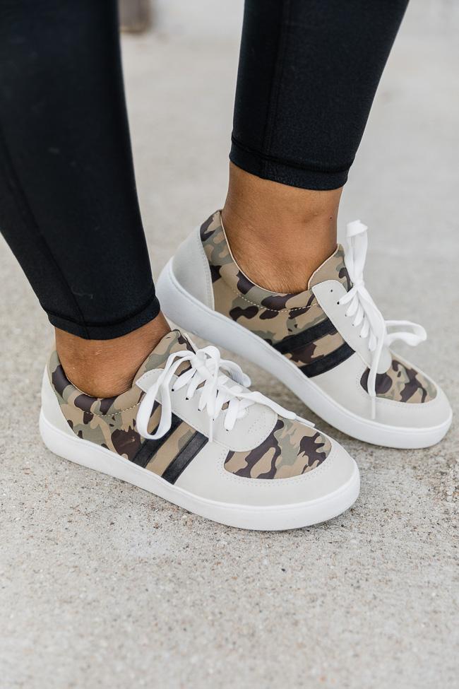 Stella Green Camo Lace Up Sneakers