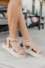 Load image into Gallery viewer, Annika Taupe Platform Wedge
