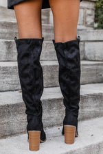 Load image into Gallery viewer, Hadley Black Tall Suede Knee Boots
