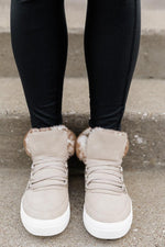 Load image into Gallery viewer, Millicent Beige Fur Lined Sneaker
