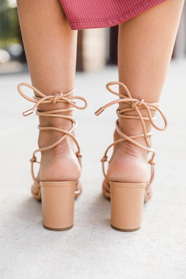 Simone Nude Strappy Block Heel