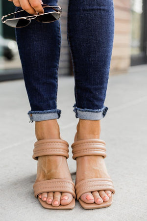 Raina Nude Double Strap Block Heel