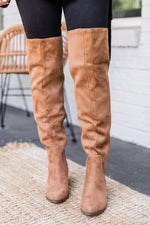 Load image into Gallery viewer, Maureen Brown Tall Suede Boots
