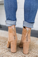 Load image into Gallery viewer, Tamera Brown Suede Pointed Toe Booties
