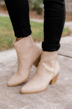 Load image into Gallery viewer, Jordyn Beige Pointed Booties
