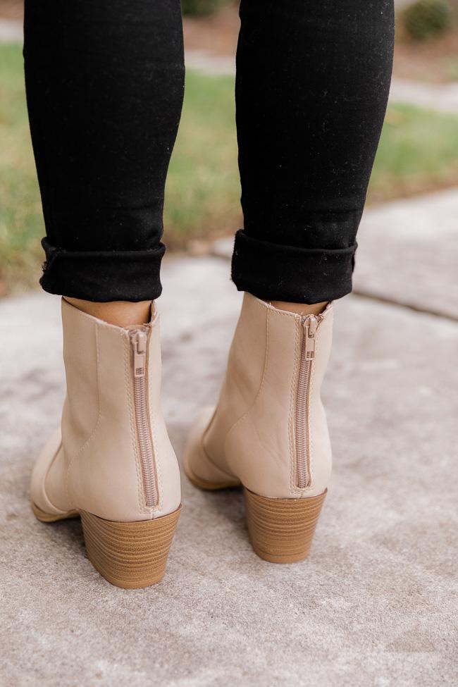 Jordyn Beige Pointed Booties