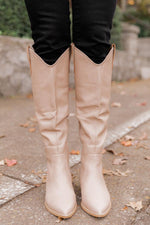 Load image into Gallery viewer, Charlie Taupe Tall Leather Pointed Toe Boots
