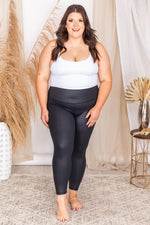 Load image into Gallery viewer, Darling Grace Black Faux Leather Leggings
