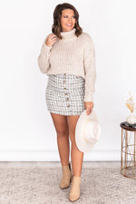 Load image into Gallery viewer, CAITLIN COVINGTON X PINK LILY The Olivia Chunky Knit Beige Turtleneck Sweater
