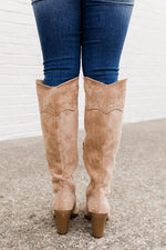 Load image into Gallery viewer, Vicky Beige Tall Western Boots
