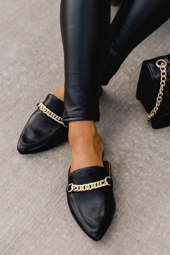 Millie Leather Black Mules