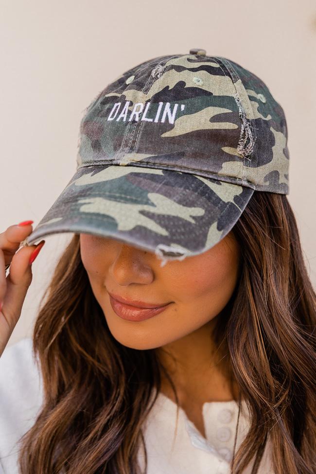 Darlin' Embroidered Camo Baseball Cap