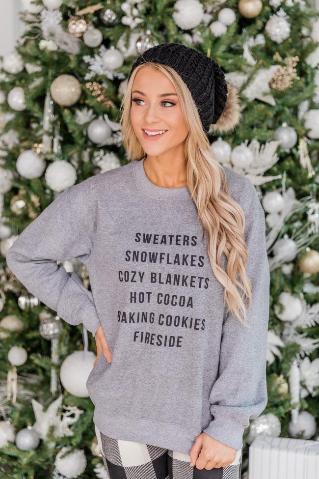 Winter Favorites Heather Grey Graphic Sweatshirt