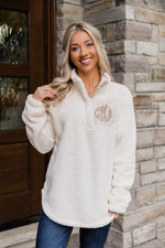 Load image into Gallery viewer, All Snowed In Monogram Light Beige Pullover
