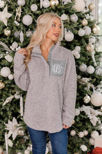 Load image into Gallery viewer, All Snowed In Monogram Grey Pullover
