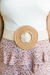 CAITLIN COVINGTON X PINK LILY The Kennedy Circle Buckle Rattan Tan Belt