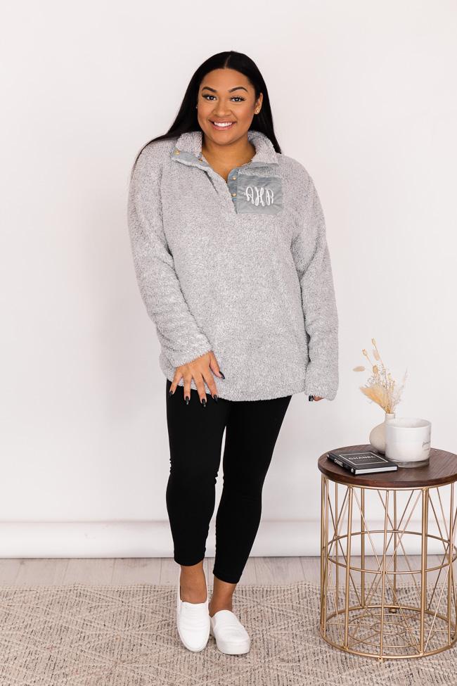 All Snowed In Monogram Grey Pullover